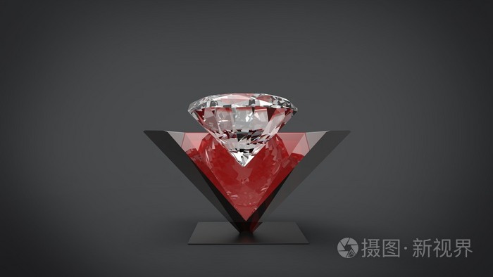 金刚石红色金字塔黑色背景