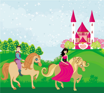 王子和公主对他们的马匹