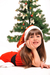 小女孩与圣诞树