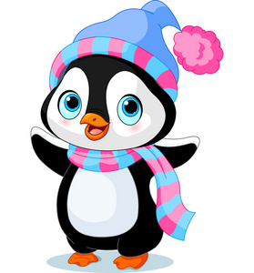 可爱冬季企鹅