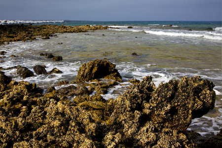在兰萨罗特岛岛岩石西班牙景观石