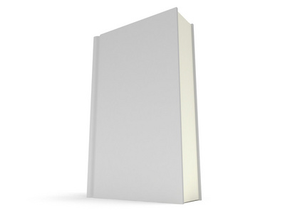 在白色背景的 3d 空白书盖。