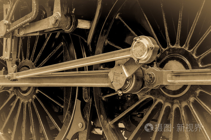 蒸汽火车连接和活塞杆