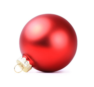 孤立在白色背景上的红色圣诞球