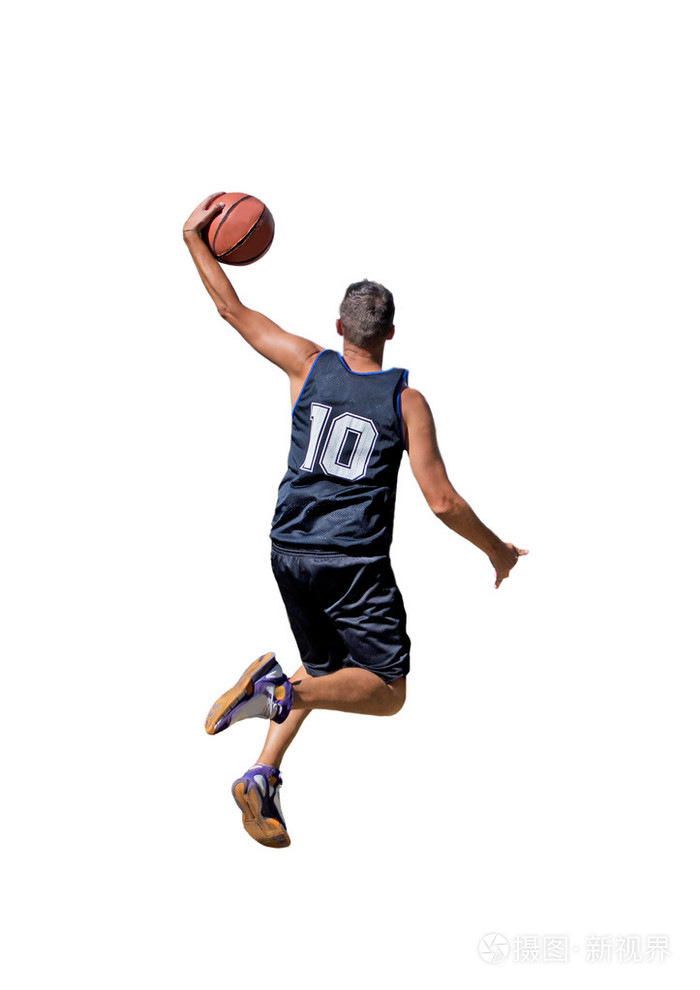 白色衬底上扣篮照片-正版商用图片1e2sv0-摄图新视界