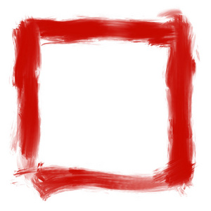 手绘红又脏又臭的抽象方形框架