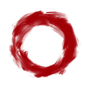手绘抽象又脏又臭的红色圆圈