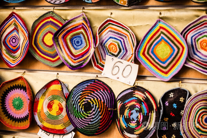 圆顶小帽传统犹太头饰 以色列