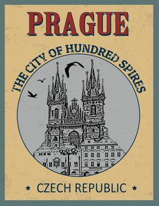 布拉格 几百的塔尖之城 海报