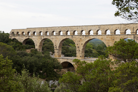 罗马风景建 pont du gard 渡槽 vers杜邦杜g