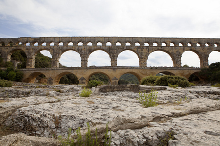 罗马风景建 pont du gard 渡槽 vers杜邦杜g