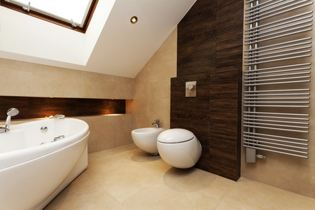 salle de bain brun et crme