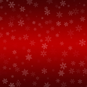 红色的抽象水平梯度雪花圣诞节背景