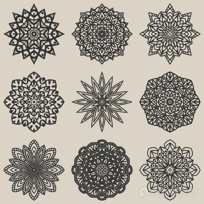 圆形的花卉图案集