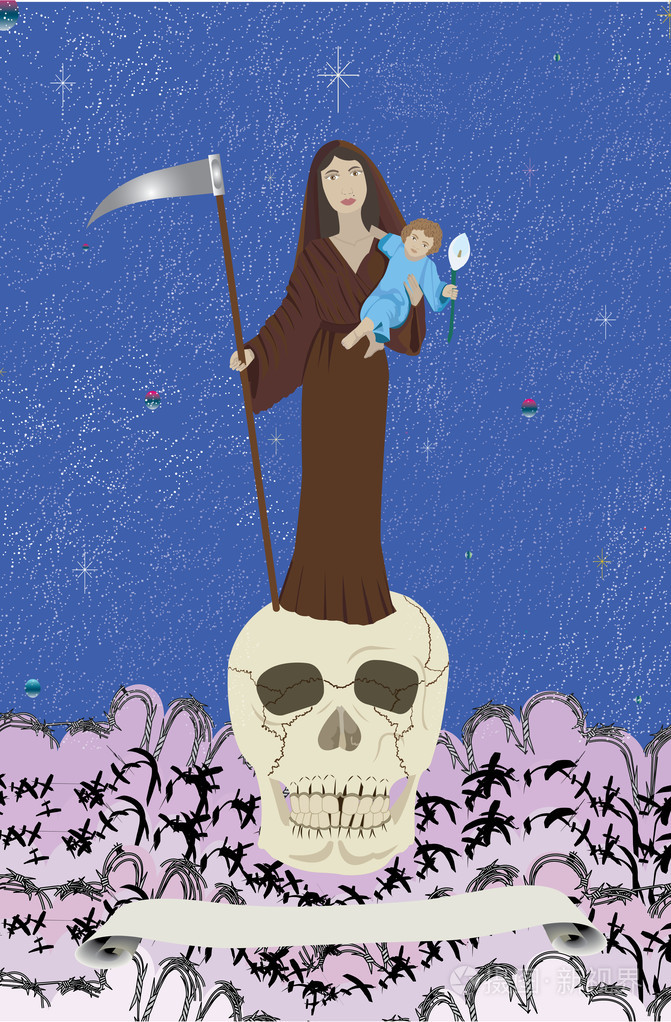 概念图圣母死亡插画-正版商用图片1e4ihu-摄图新视界