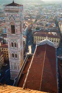 佛罗伦萨大教堂，大教堂塔楼顶视图大教堂帝圣马
