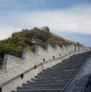 中国的长城，北京北部风景最美的部分之一的视图