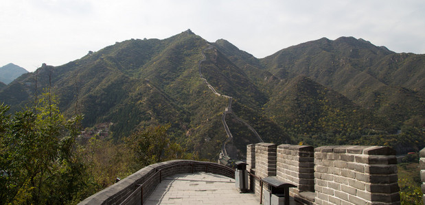 中国的长城，北京北部风景最美的部分之一的视图