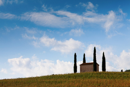 在 toscany，意大利乡间风景