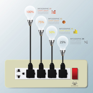 电灯开关的信息图表设计模板