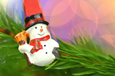圣诞节装饰物，雪人站在景背景剪辑上