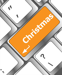 圣诞节按钮上的键盘键假日概念