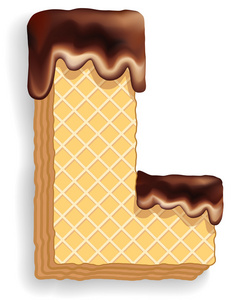 字母 l 组成的奶油巧克力薄饼
