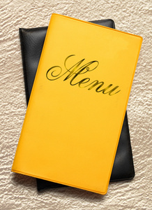 黄色的菜单的书