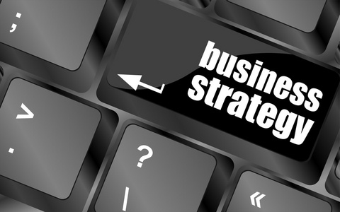 业务战略的业务概念在计算机键盘上的经营理念