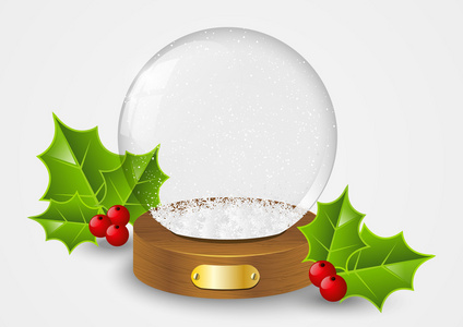 圣诞玻璃球与雪