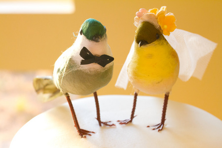 两只鸟蛋糕图片