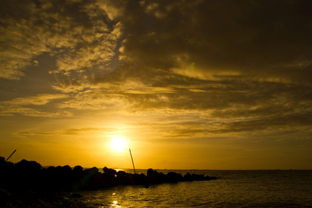 美丽的夕阳海面