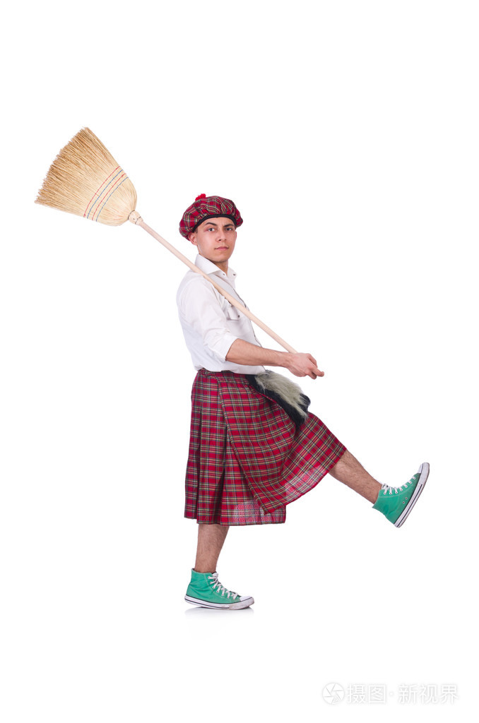 有趣的苏格兰人孤立在白色的背景
