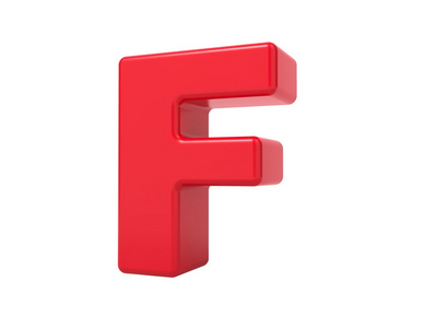 红色 3d 字母 f