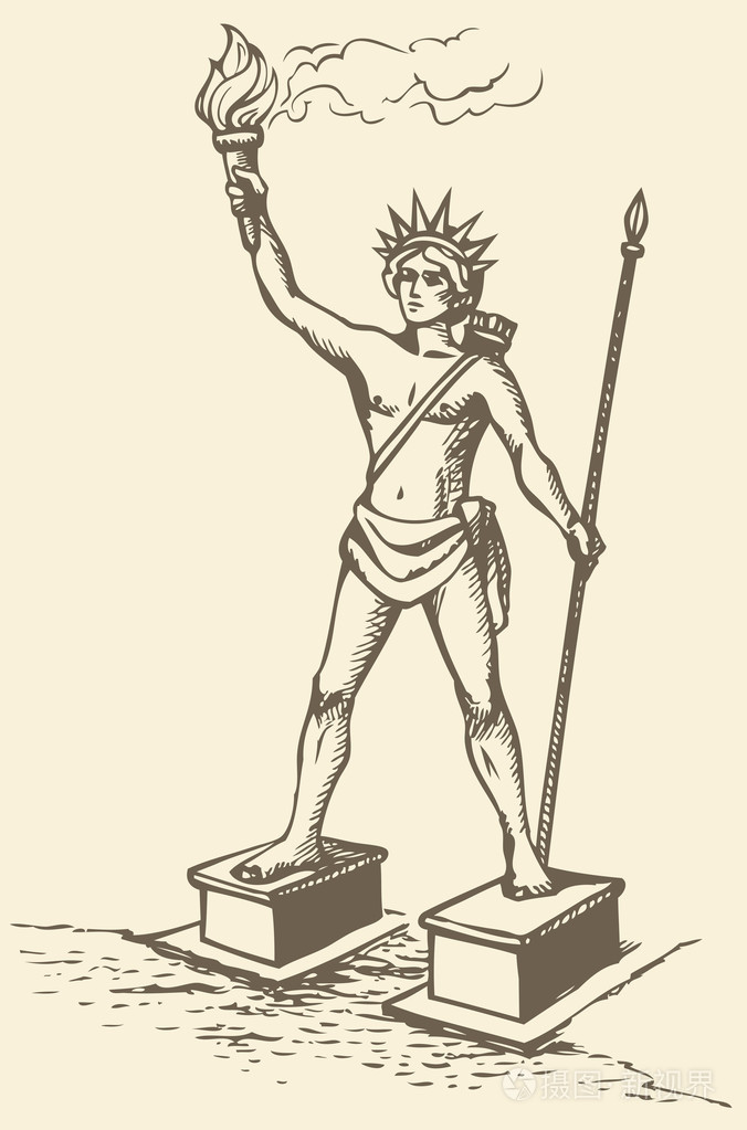 系列的古代世界七大奇迹罗得斯岛巨像