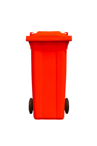 大红色垃圾桶