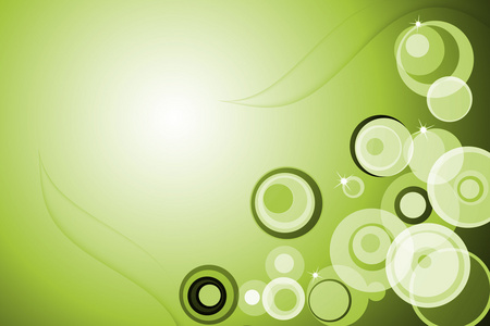 绿色背景的抽象圆圈