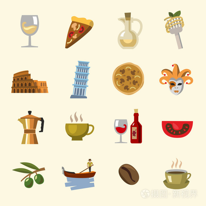 矢量意大利图标集
