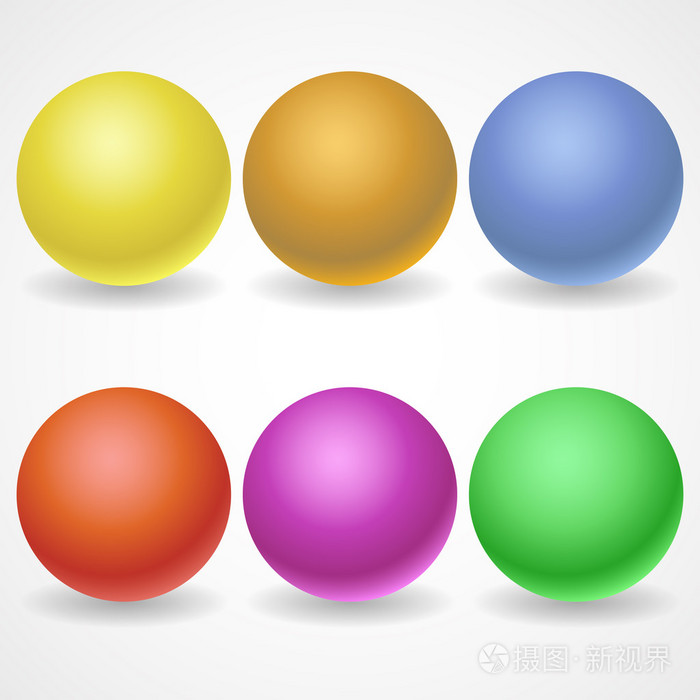 不同的颜色和照明球集合你