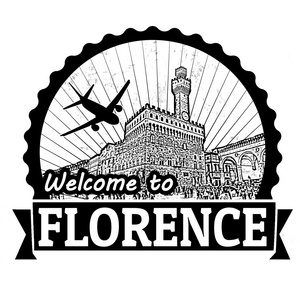 欢迎来到佛罗伦萨标签或印戳