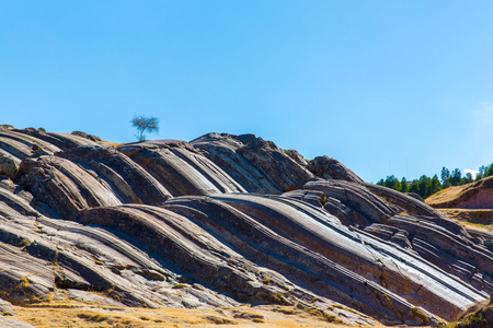 在 saqsaywaman，秘鲁的印加墙