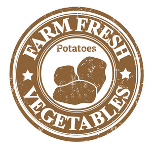 土豆蔬菜图章或标签