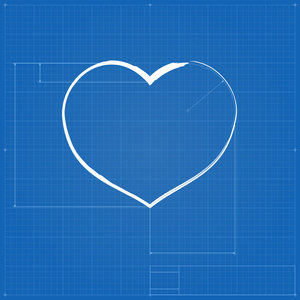 心脏符号像绘制的蓝图