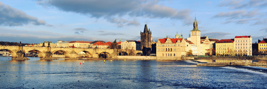 古城布拉格，捷克共和国的全景视图