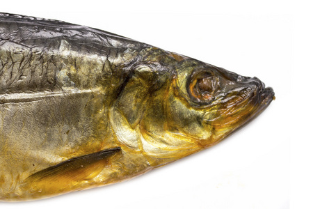 目鱼干熏制鱼头照片