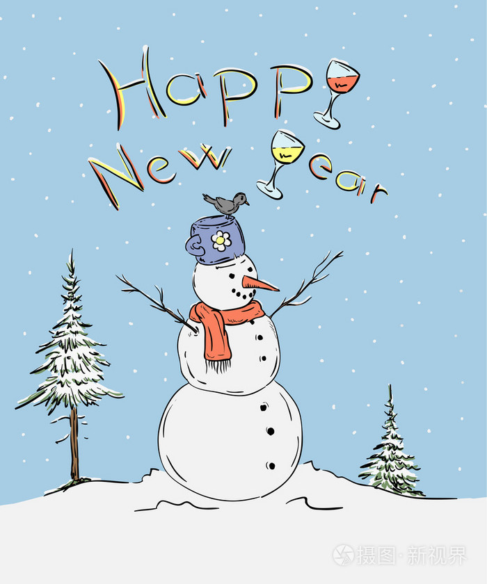 雪人插画-正版商用图片1e70sc-摄图新视界