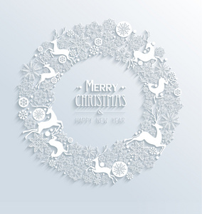 白色圣诞快乐和新年快乐 3d 白色的元素