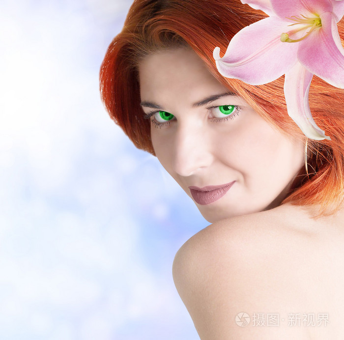 美丽的女人.水疗中心.新鲜的皮肤.身体护理