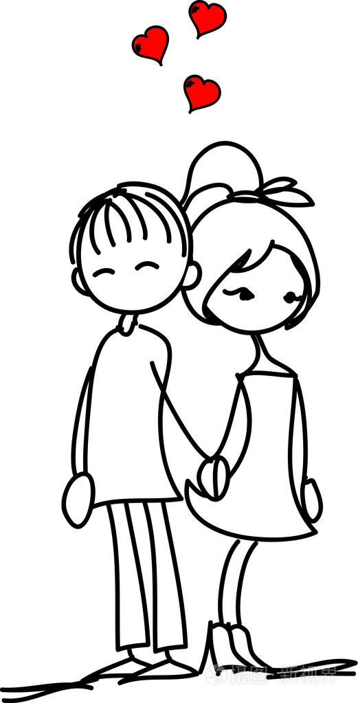 情人节涂鸦男孩和女孩