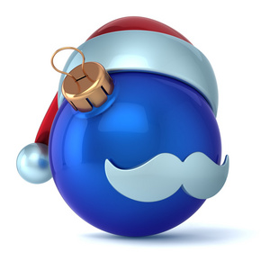 圣诞球圣诞老人帽子新年前夜摆设装饰蓝色装饰快乐图释阿凡达  图标